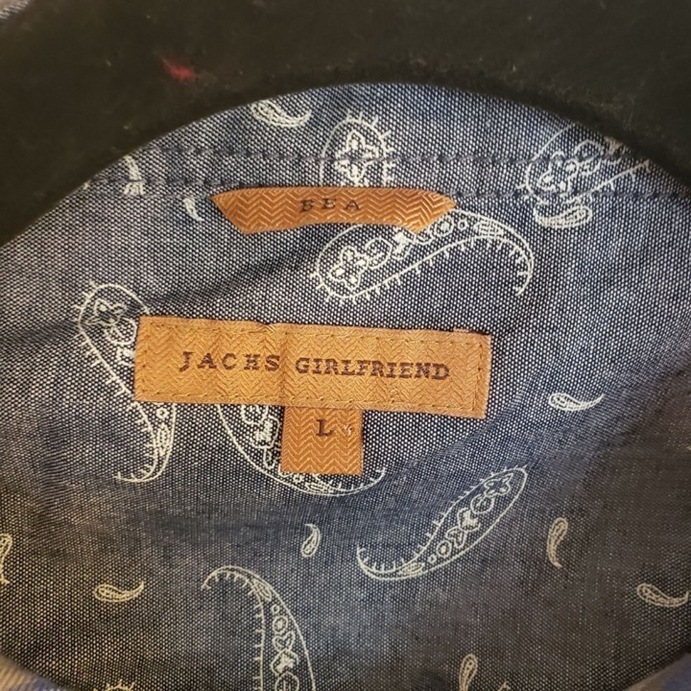Jachs Girlfriend Flannel size Large pearl snap closure double pocket bandana pr - Picture 4 of 12